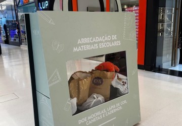 Sacola do Bem arrecada doações de materiais escolares em shopping de Mogi das Cruzes