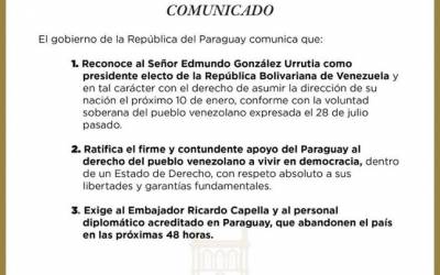 PARAGUAI NÃO ACEITA MADURO E EXPULSA DIPLOMATAS VENEZUELANOS..