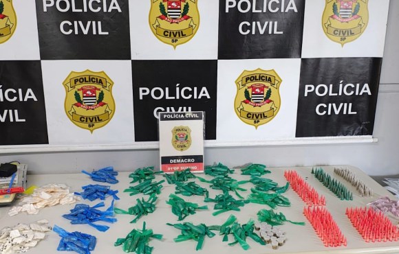 Polícia Civil apreende mais de 870 porções de drogas durante operação em Suzano